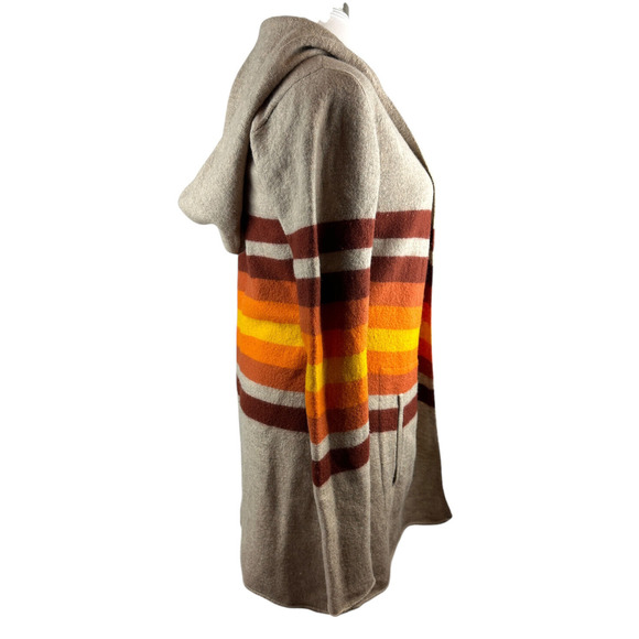 Toad & Co Merino Heartfelt Hoodie Duster Wool Long Open Cardigan Sweater Medium - Picture 9 of 14